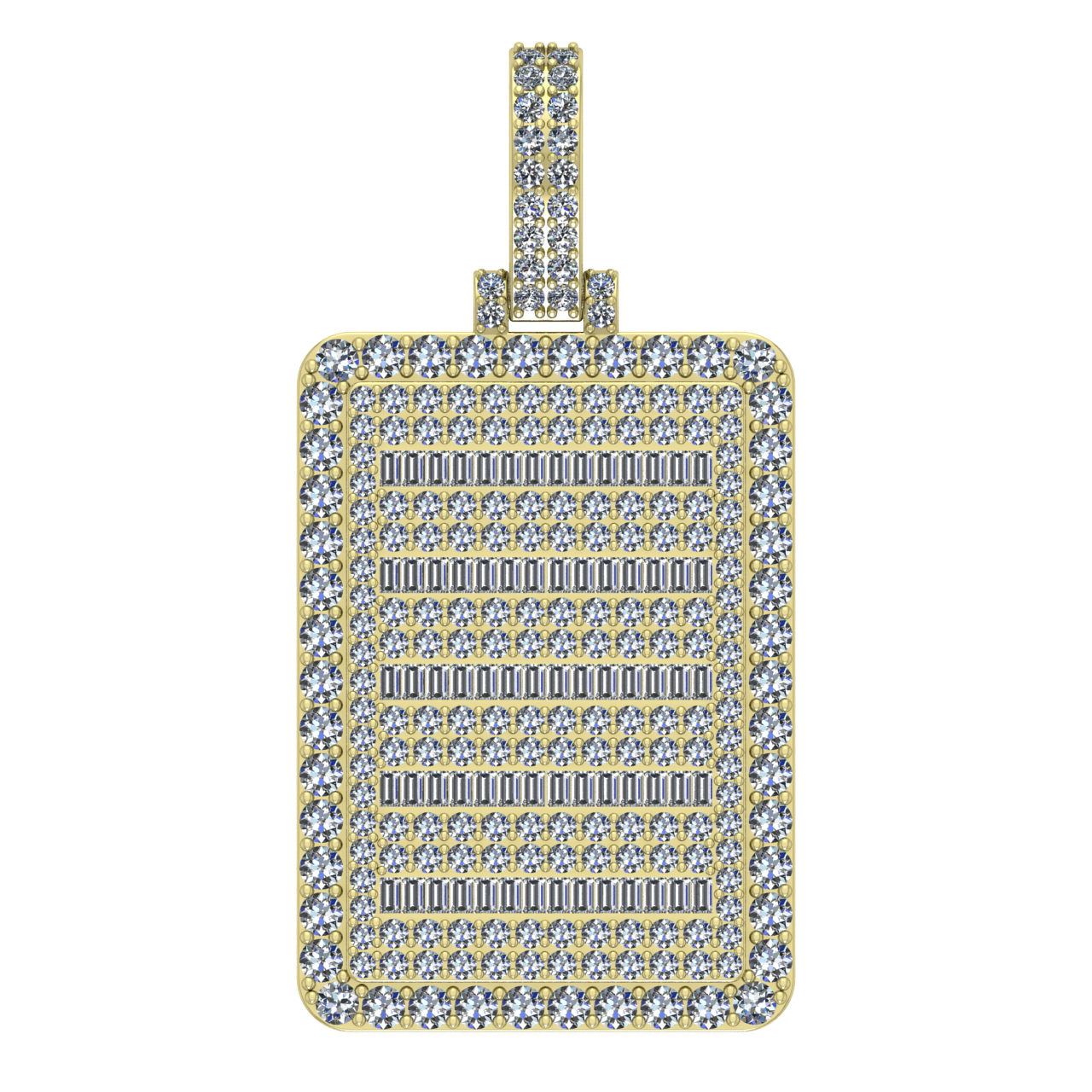 HIP-HOP DOG TAG DIAMONDS PENDANT